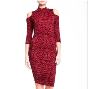 JESSICA SIMPSON Montana Burn-Out Cold-Shoulder Midi Dress XL
